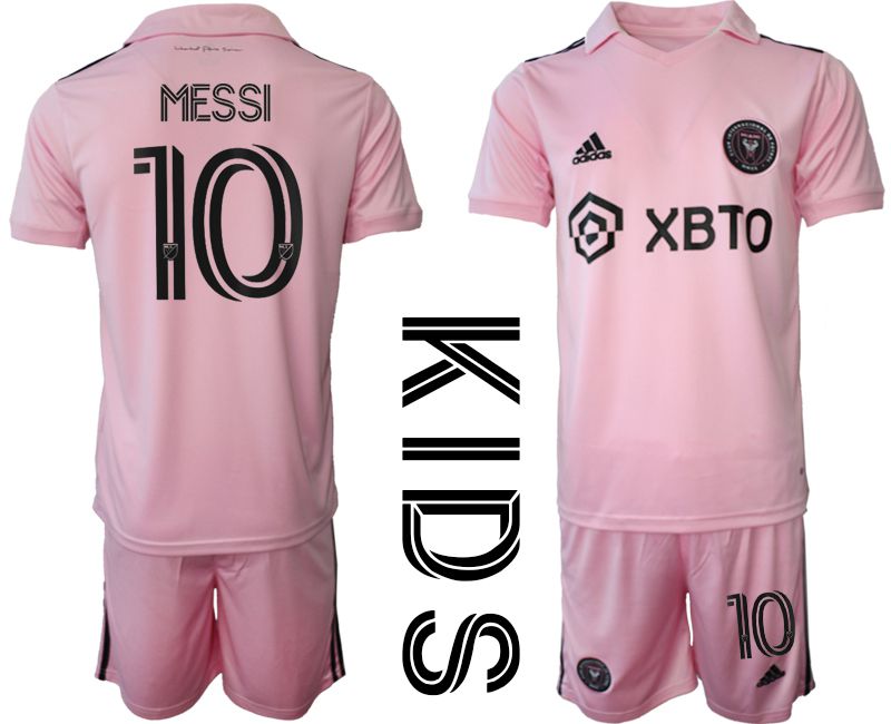 Youth 2023-2024 Club Inter Miami CF home pink #10 Soccer Jersey